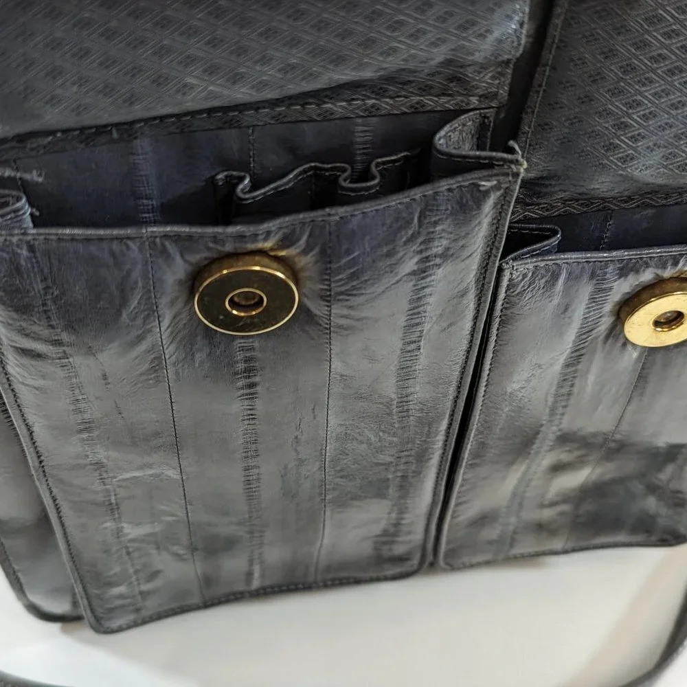 Leather of  the Sea Gray Square Structured Purse - Picture 6 of 9